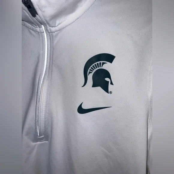 Nike Dri-FIT Michigan State Spartans Quarter Zip Pullover White M - Picture 2 of 11